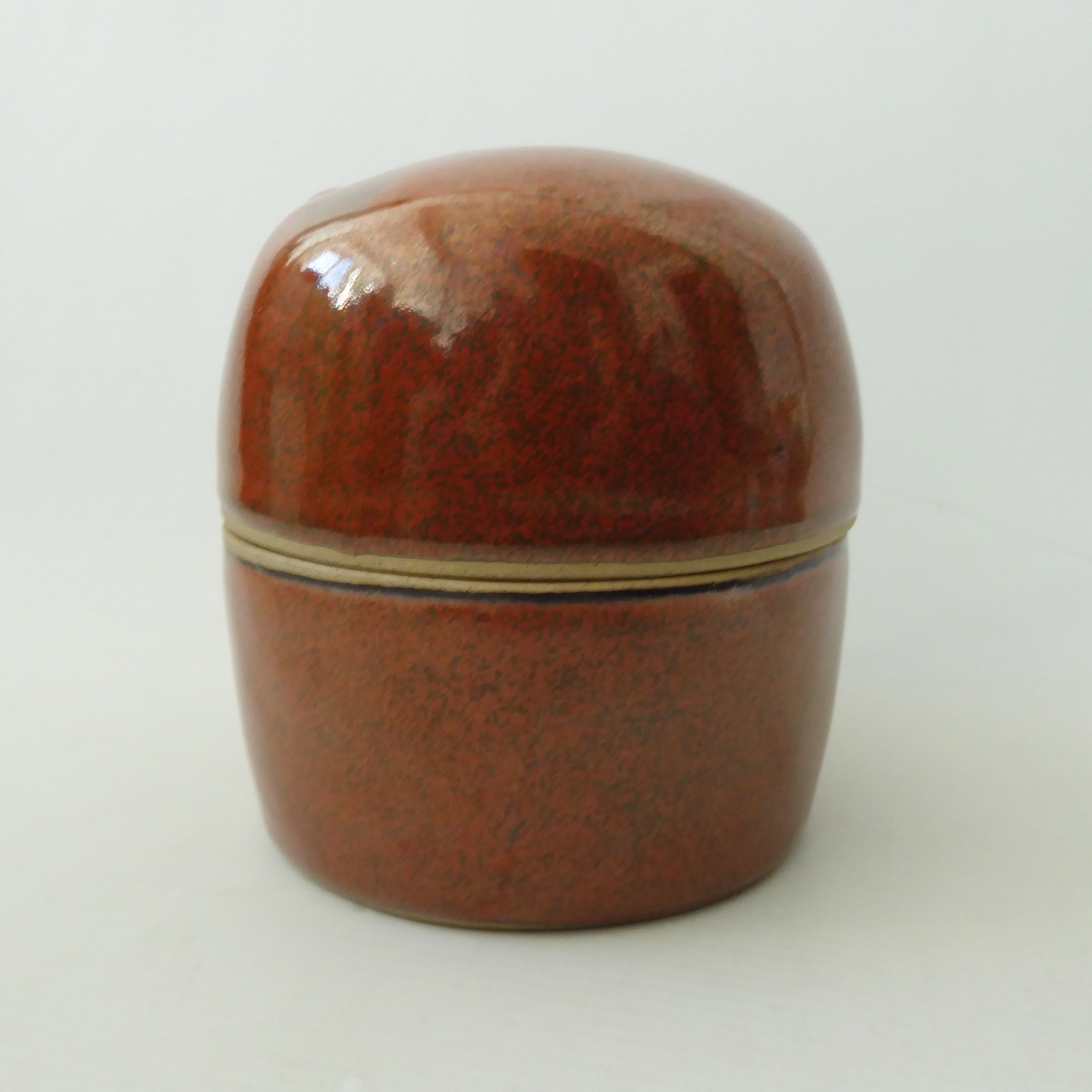 Vintage studio art pottery/ceramic owl lidded box container storage, retro pot - Image 6