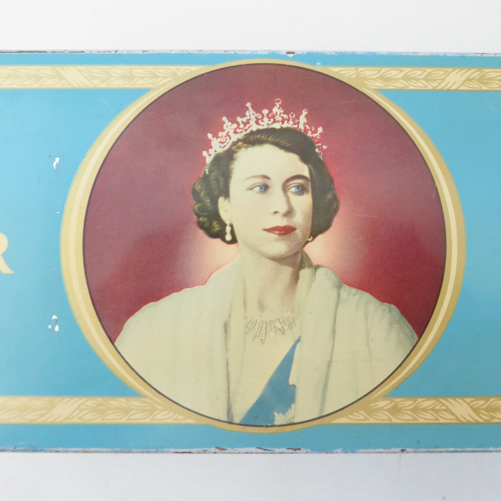 1953 HM Queen Elizabeth 11 Coronation Biscuit Tin, Meredith & Drew ltd, Vintage - Image 3