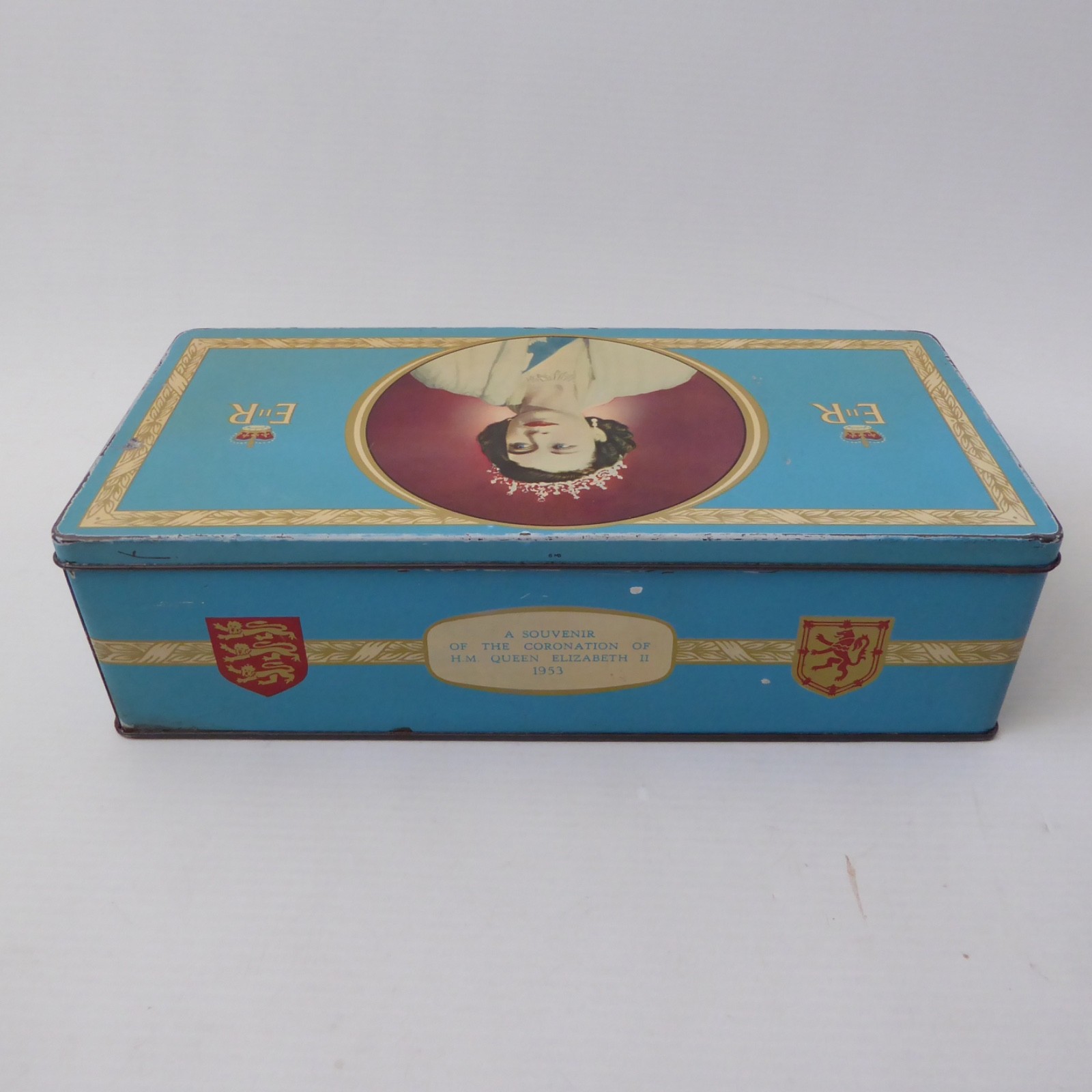 1953 HM Queen Elizabeth 11 Coronation Biscuit Tin, Meredith & Drew ltd, Vintage - Image 6