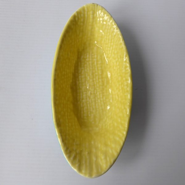 1960s Midwinter yellow and turquoise glazed ceramic dish bowl, sweetcorn. Retro - Image 7