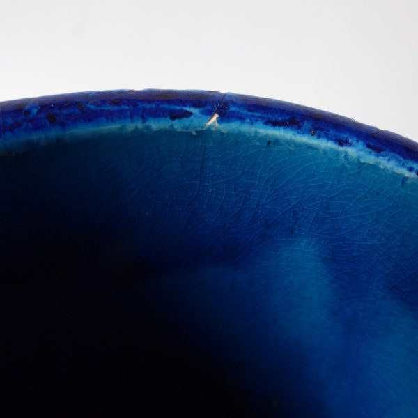 1960s big Aldo Londi Bitossi Liberty vase. Italy Rimini paisley blue art pottery - Image 11
