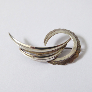 1965 sterling silver 925 abstract brooch, 1960s modernist vintage retro by VA.