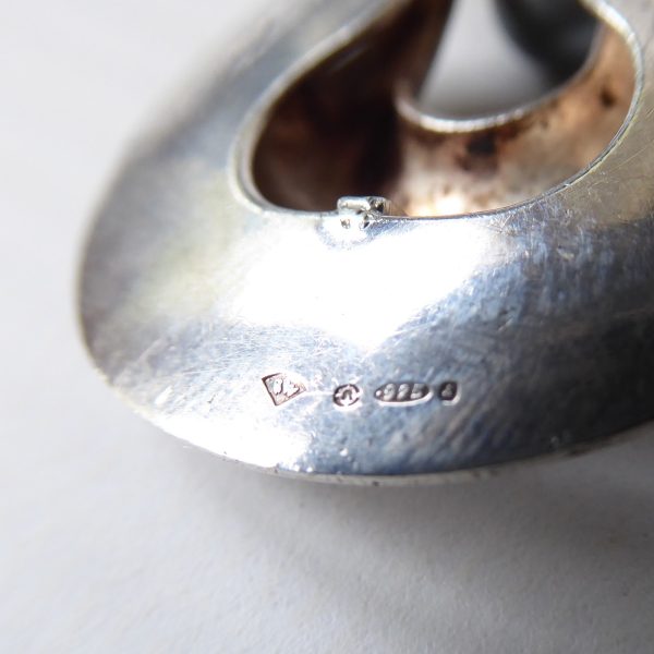 1973 sterling silver 925 hallmarked pendant for necklace. Brutalist modernist - Image 14