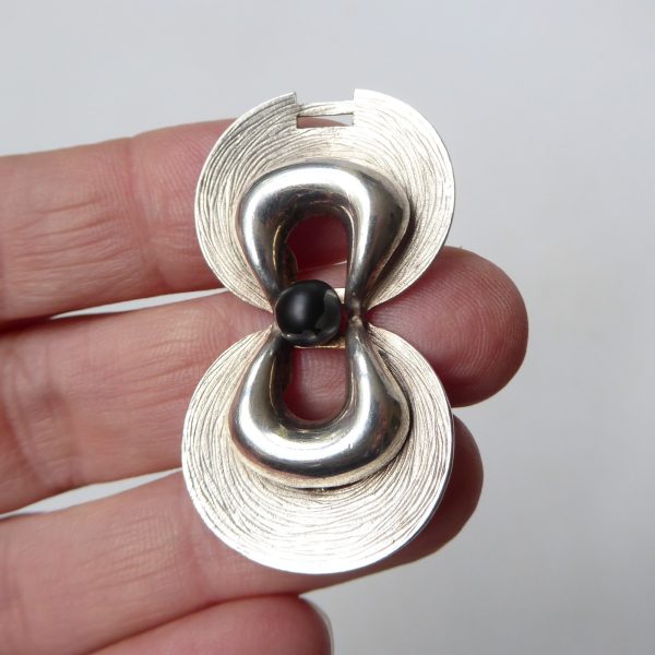 1973 sterling silver 925 hallmarked pendant for necklace. Brutalist modernist - Image 3