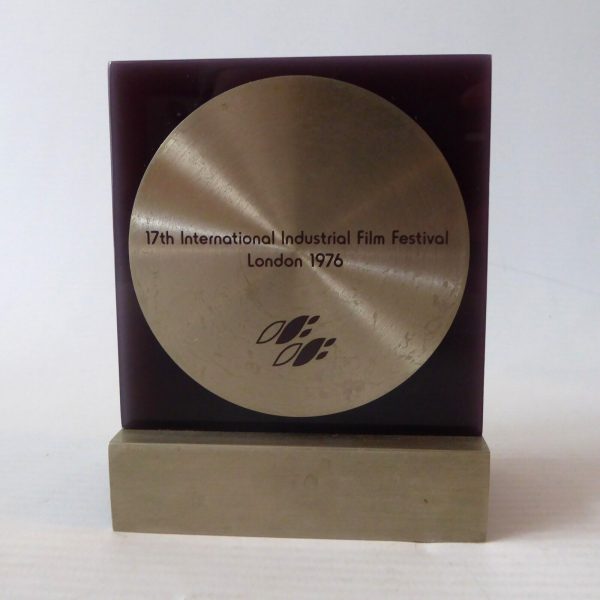 1976 International Industrial Film Festival award trophy memorabilia, op art 70s - Image 6