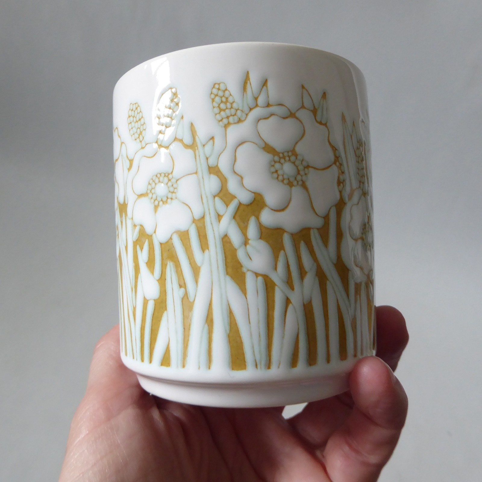 1978 Hornsea Pottery Fleur vintage cylinder pot, 1970s pen pot, container flower - Image 3