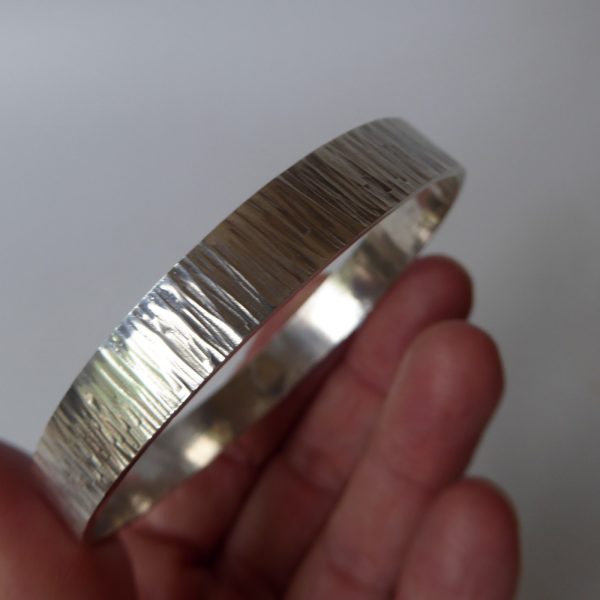 31g Silver round bangle bracelet. Vintage brutalist retro modernist Sterling 925 - Image 12