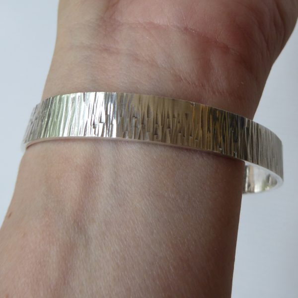 31g Silver round bangle bracelet. Vintage brutalist retro modernist Sterling 925 - Image 14