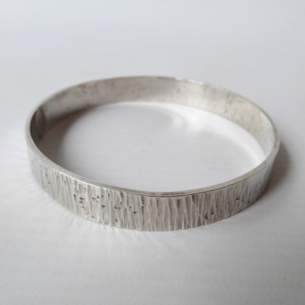 31g Silver round bangle bracelet. Vintage brutalist retro modernist Sterling 925 - Image 3