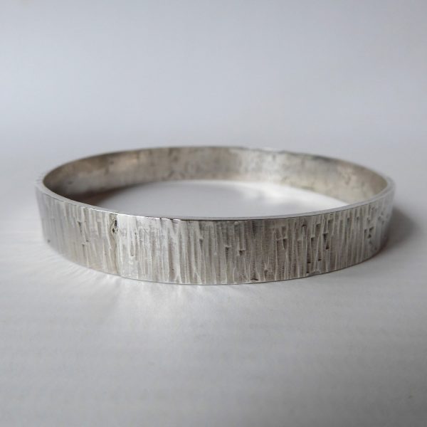 31g Silver round bangle bracelet. Vintage brutalist retro modernist Sterling 925 - Image 4