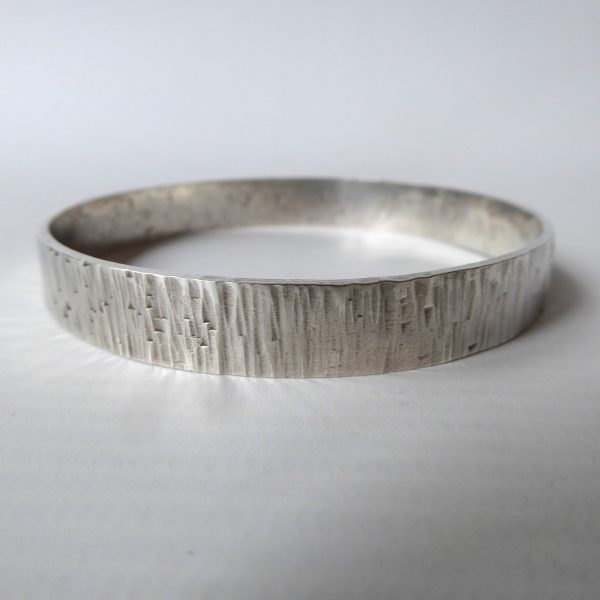31g Silver round bangle bracelet. Vintage brutalist retro modernist Sterling 925 - Image 5