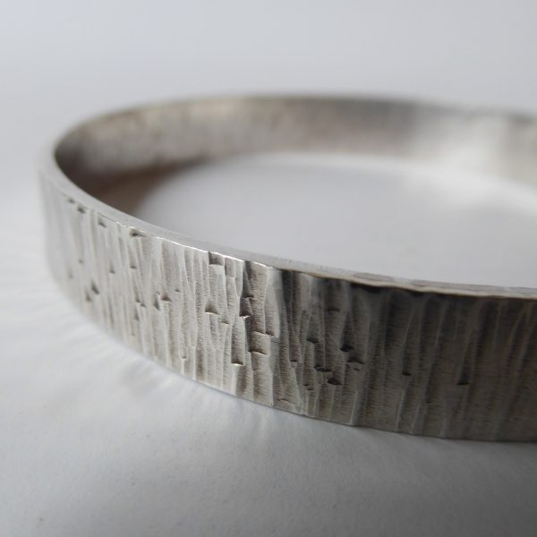 31g Silver round bangle bracelet. Vintage brutalist retro modernist Sterling 925 - Image 6