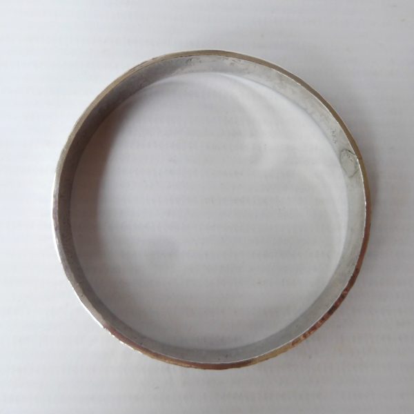 31g Silver round bangle bracelet. Vintage brutalist retro modernist Sterling 925 - Image 7