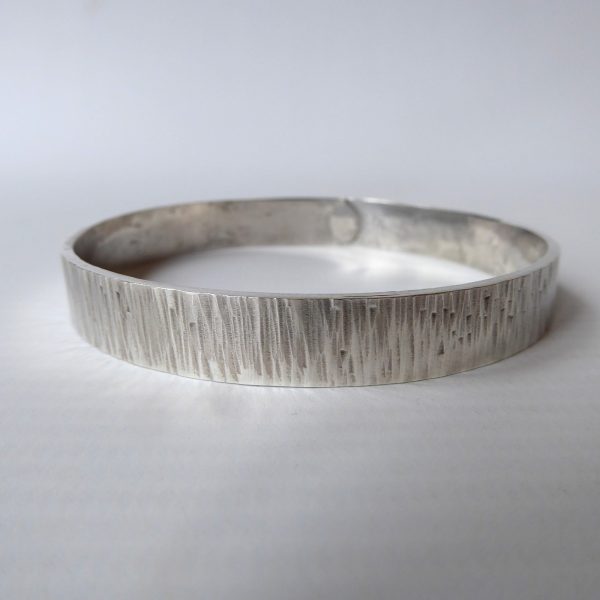 31g Silver round bangle bracelet. Vintage brutalist retro modernist Sterling 925 - Image 8