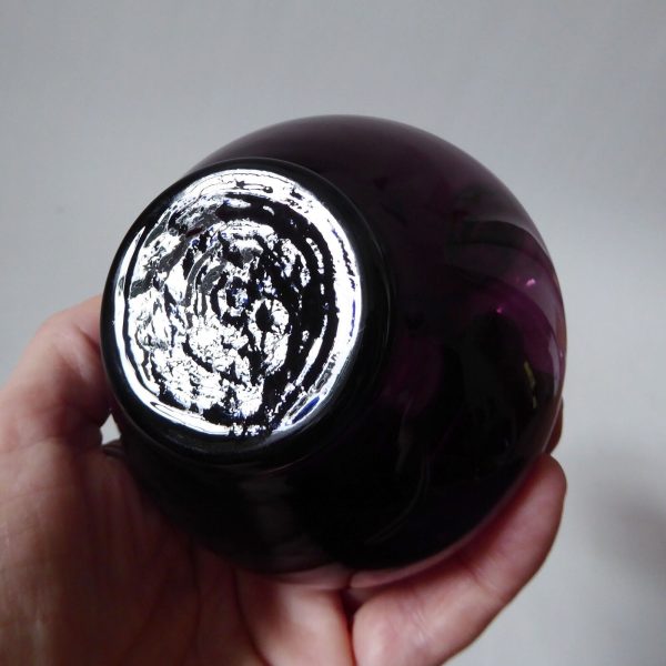 8" Empoli plum/purple jug shaped vase, Italian art glass, vintage 1960s 1970s - Image 12