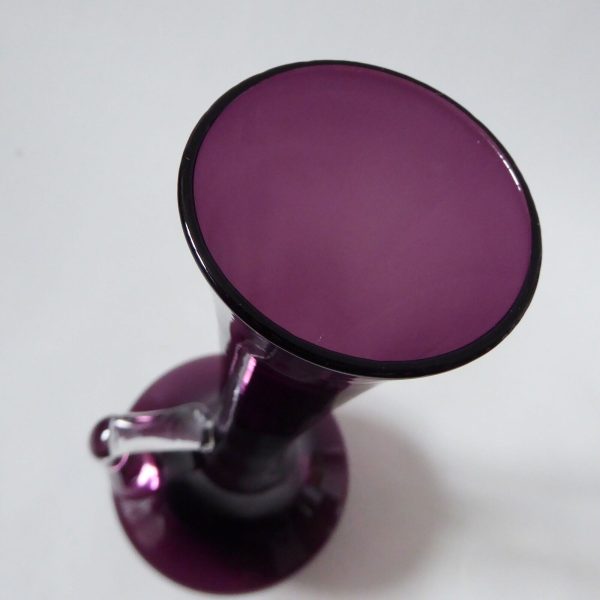 8" Empoli plum/purple jug shaped vase, Italian art glass, vintage 1960s 1970s - Image 13