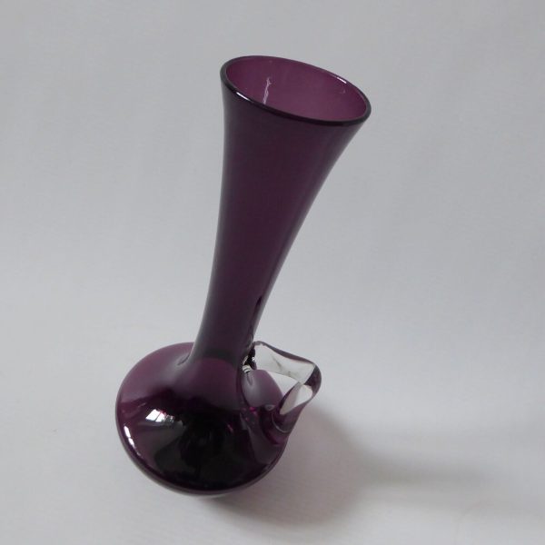 8" Empoli plum/purple jug shaped vase, Italian art glass, vintage 1960s 1970s - Image 4