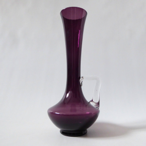 8" Empoli plum/purple jug shaped vase, Italian art glass, vintage 1960s 1970s
