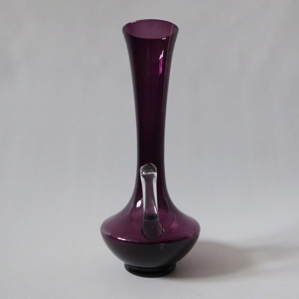 8" Empoli plum/purple jug shaped vase, Italian art glass, vintage 1960s 1970s - Image 5