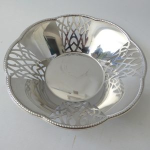 Alessi pierced basket bowl. Vintage design 18/10 inox stainless steel. Italy
