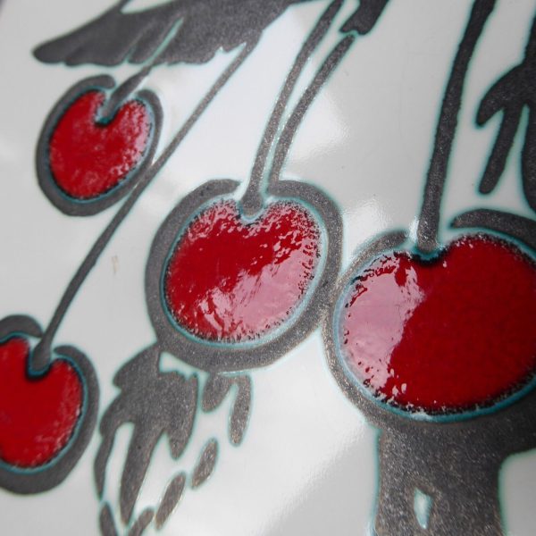 Ann Wynn Reeves cherries art tile, Kenneth Clark Ceramics vintage mid century 6" - Image 8