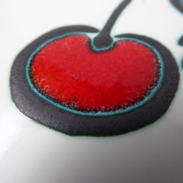 Ann Wynn Reeves cherries art tile, Kenneth Clark Ceramics vintage mid century 6" - Image 9