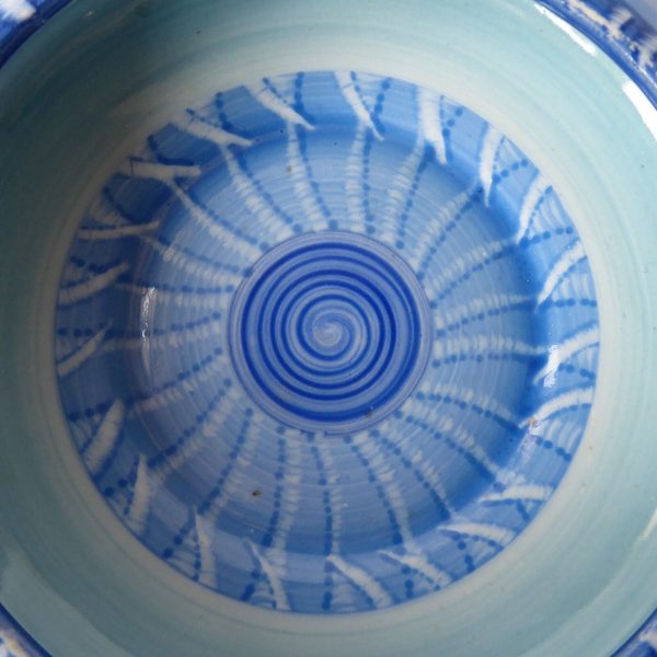 Art Deco 1920s/1930 Shelley ashtray, china. Blue hand painted round dish vintage - Image 4