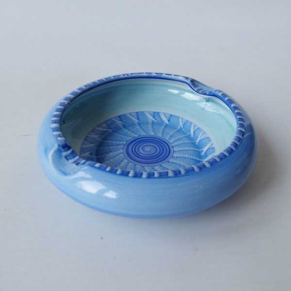 Art Deco 1920s/1930 Shelley ashtray, china. Blue hand painted round dish vintage - Image 5