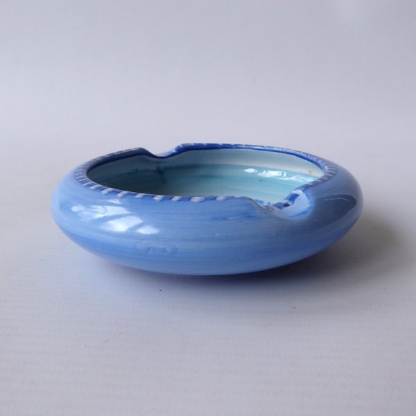 Art Deco 1920s/1930 Shelley ashtray, china. Blue hand painted round dish vintage - Image 7