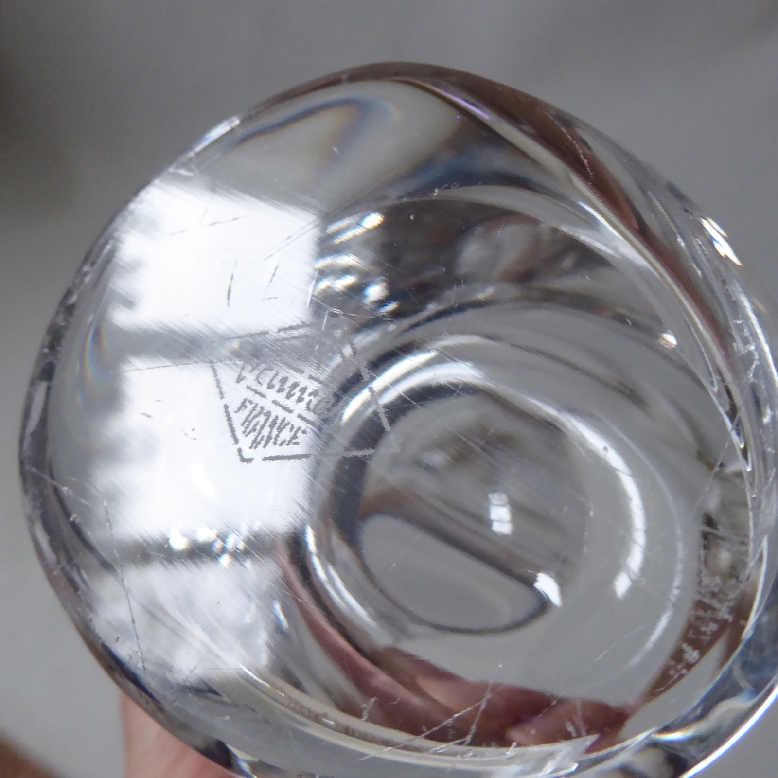 Art Vannes French crystal art glass bowl dish, vintage MCM, cockerel rooster hen - Image 15