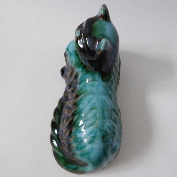Blue Mountain Pottery Canada vintage ceramic cat figurine statue, green black - Image 5