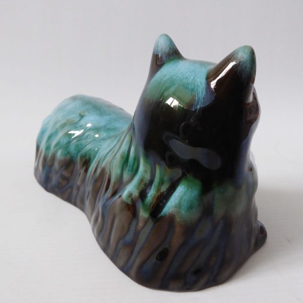 Blue Mountain Pottery Canada vintage ceramic cat figurine statue, green black - Image 6