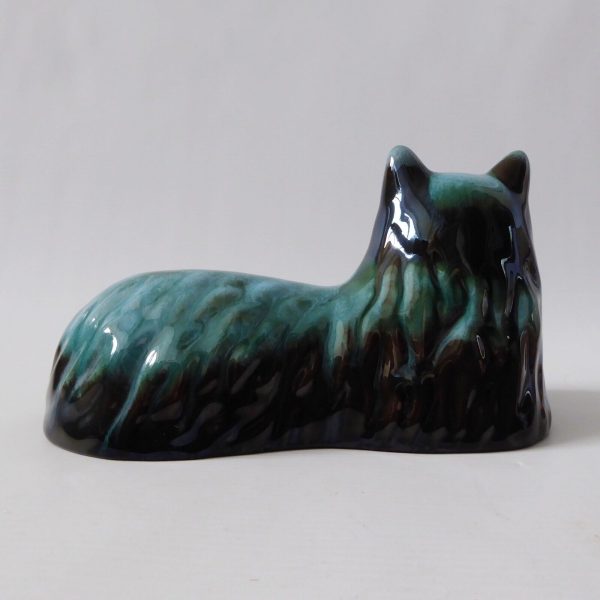 Blue Mountain Pottery Canada vintage ceramic cat figurine statue, green black - Image 7