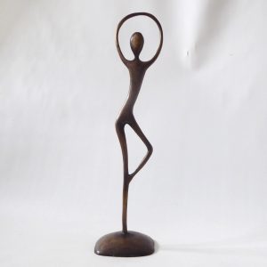 Brass ballerina dancer ornament statue figurine, modernist vintage bronze style