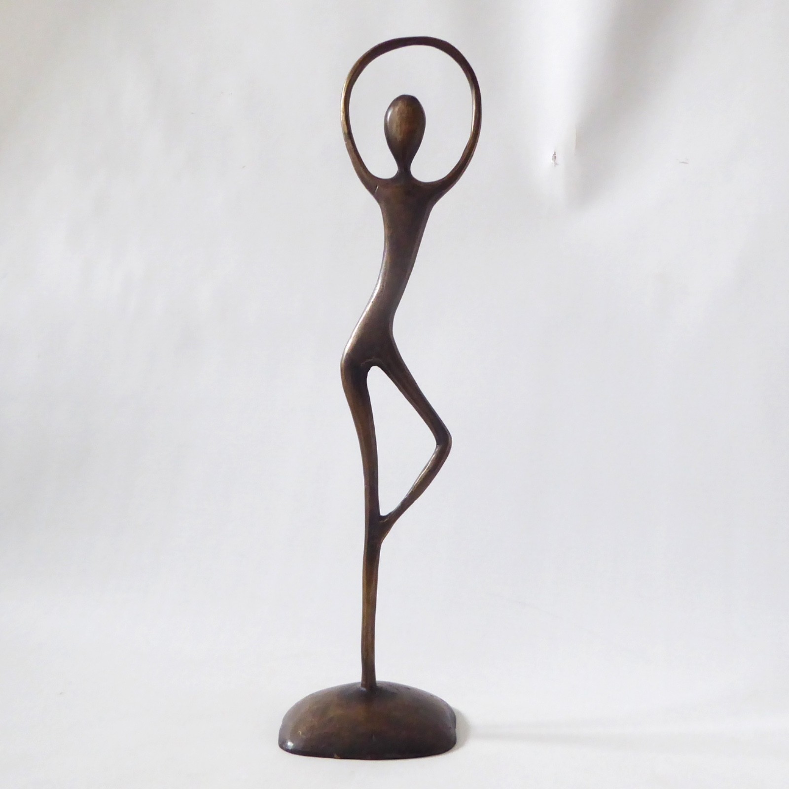 Brass ballerina dancer ornament statue figurine, modernist vintage bronze style