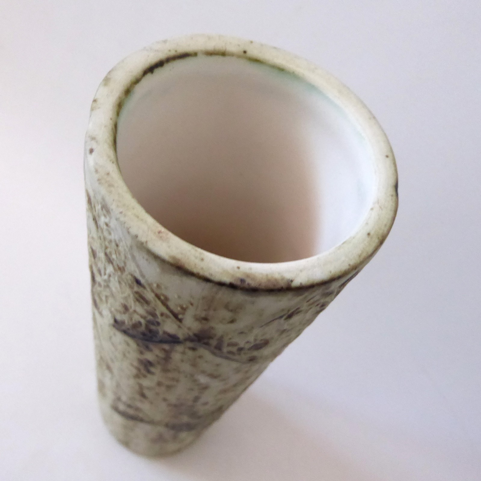 Carn Pottery cylinder 8" tall vase, John Beusmans. 1970s vintage retro. Circles - Image 11