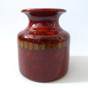 Ceramiche Franchi, Assisi, Italy vintage pottery ceramic vase. 1960s red MCM pot