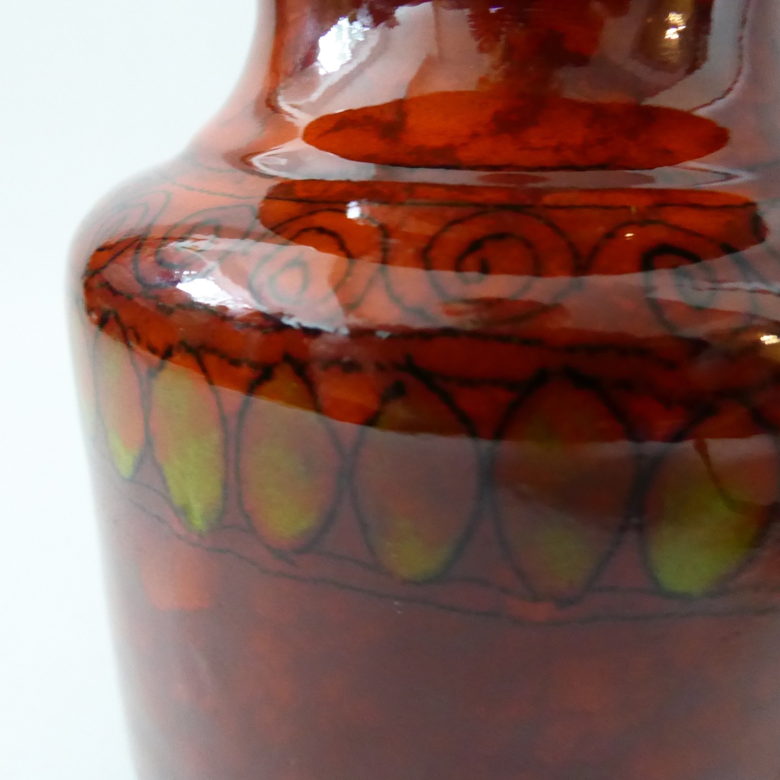 Ceramiche Franchi, Assisi, Italy vintage pottery ceramic vase. 1960s red MCM pot - Image 4