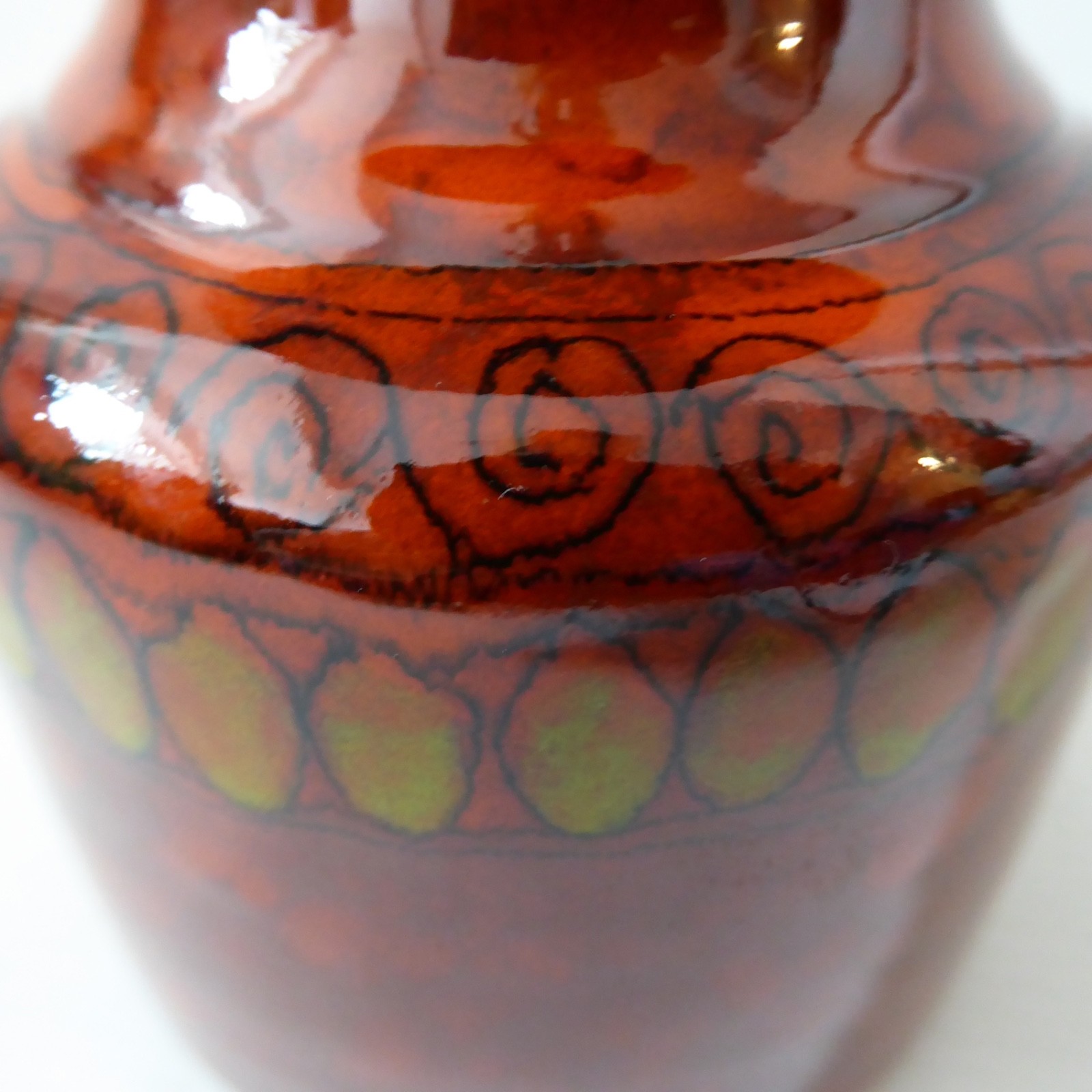 Ceramiche Franchi, Assisi, Italy vintage pottery ceramic vase. 1960s red MCM pot - Image 5