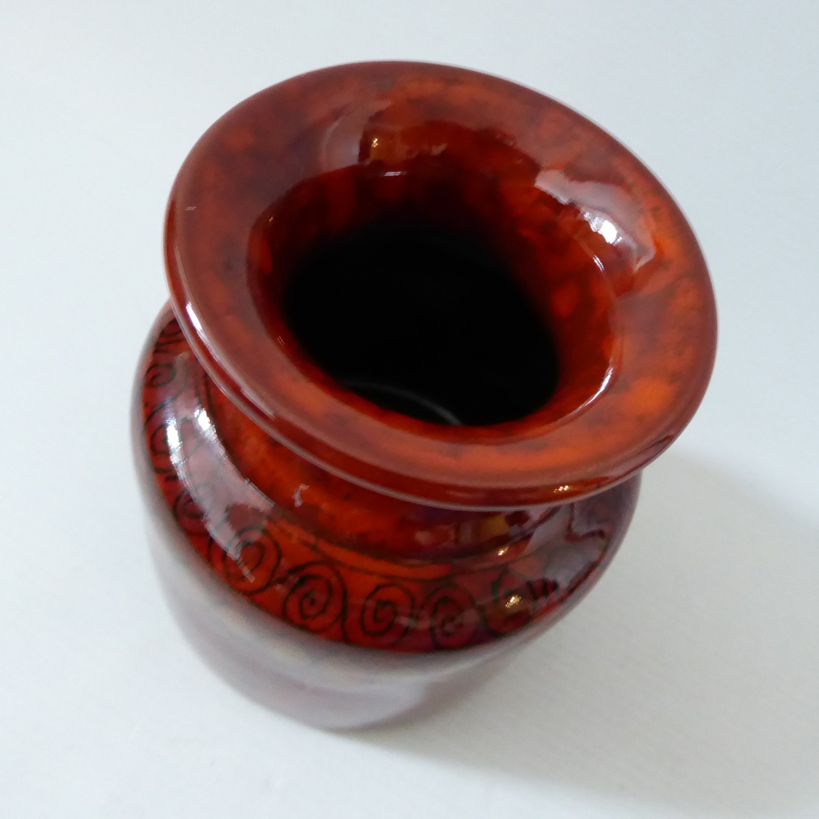 Ceramiche Franchi, Assisi, Italy vintage pottery ceramic vase. 1960s red MCM pot - Image 7