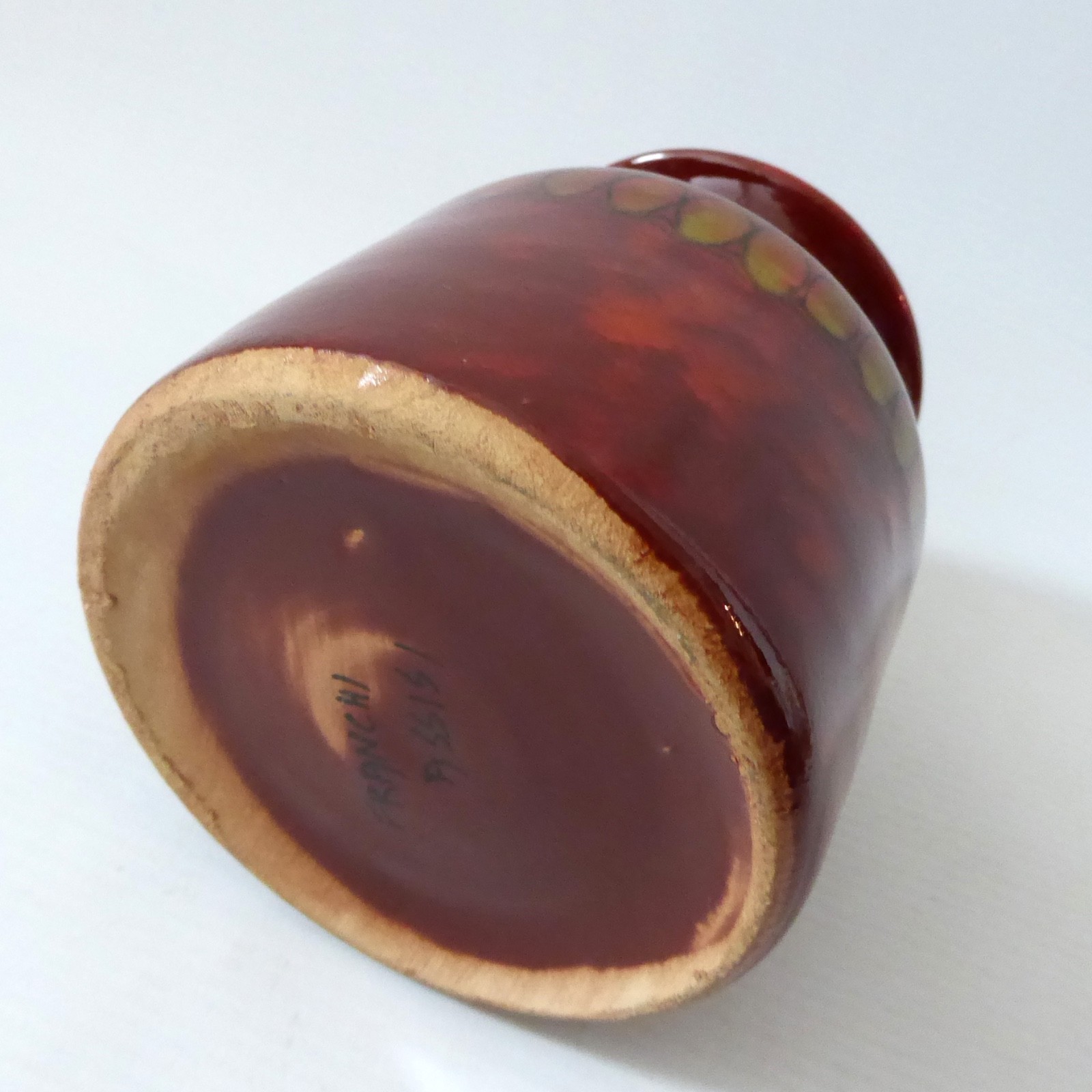 Ceramiche Franchi, Assisi, Italy vintage pottery ceramic vase. 1960s red MCM pot - Image 8