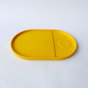 Crayonne retro yellow individual snack TV trays, 70s/80s. Terence Conran Habitat