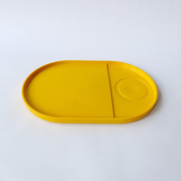Crayonne retro yellow individual snack TV trays, 70s/80s. Terence Conran Habitat