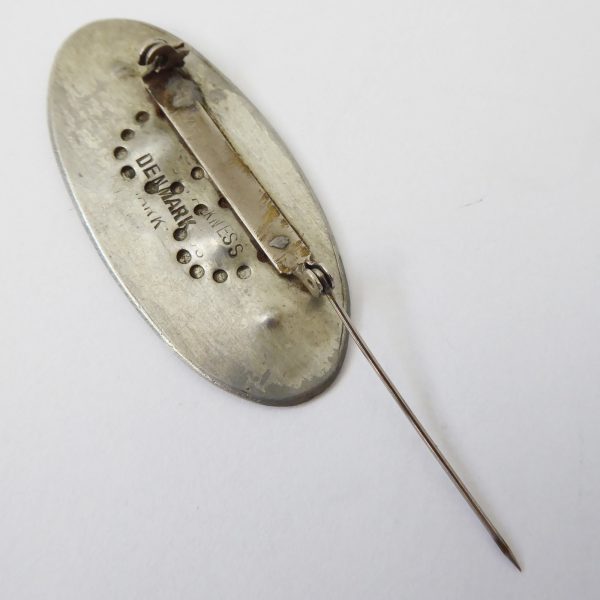 Danish vintage Gertrude Packness oval pewter brooch, flowers. 1950s/1960s retro - Image 10