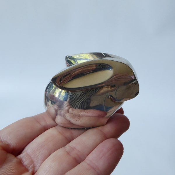 Dansk silver plated bunny figurine, EPZ Japan. Scandinavian vintage rabbit model - Image 11