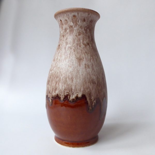Dumler & Breiden 479/22 West German pottery ceramic vase, brown beige drips D&B - Image 4