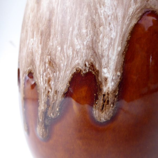 Dumler & Breiden 479/22 West German pottery ceramic vase, brown beige drips D&B - Image 6
