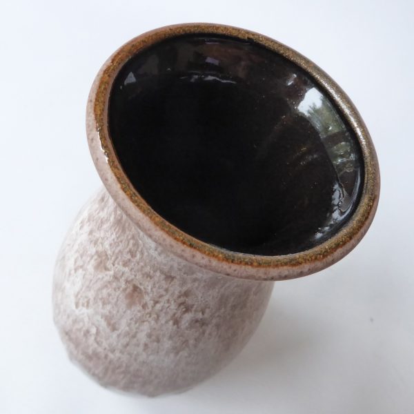 Dumler & Breiden 479/22 West German pottery ceramic vase, brown beige drips D&B - Image 8