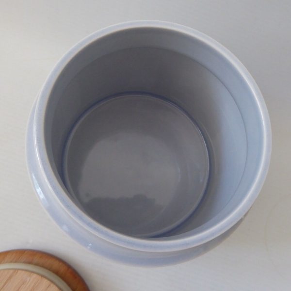 Hornsea Tapestry vintage storage jar container short plain blue pottery canister - Image 9