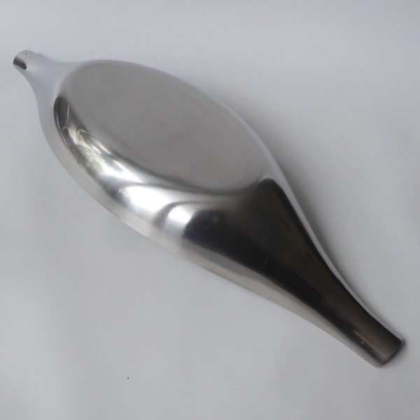 Huge 20" long mid century modernist stainless steel tray dish bowl, large 1960s - Image 11